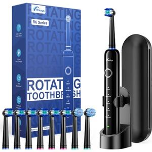 Rtauys R6 Rotating Electric Toothbrush w/ 8 Brush Heads